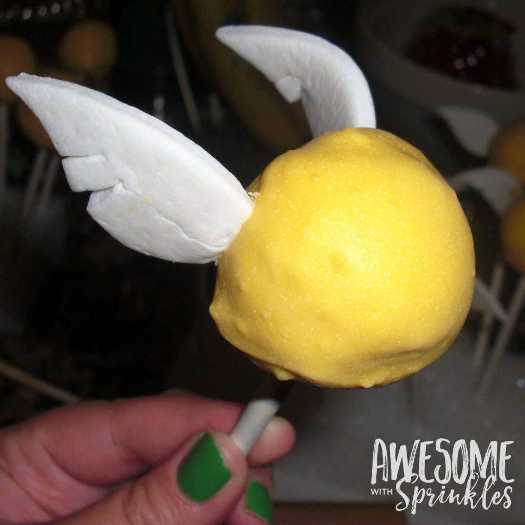Harry Potter Butterbeer Snitch Cake Pops | Awesome with Sprinkles
