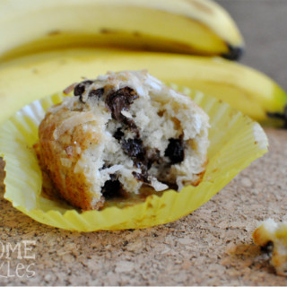 Banana Coconut Chocolate Chip Muffins