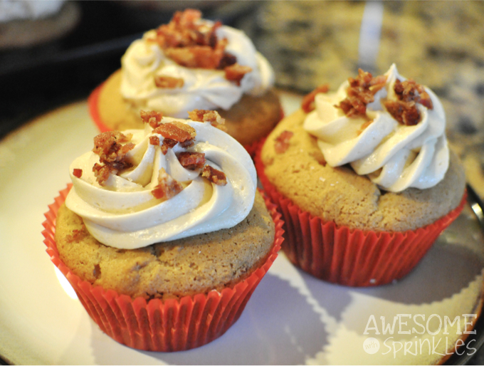 Maple Bacon Cupcakes | Awesome with Sprinkles