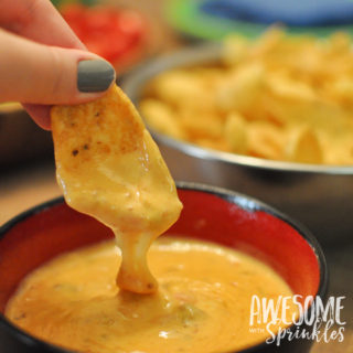 Game Day Crockpot Spicy Chili Queso Dip