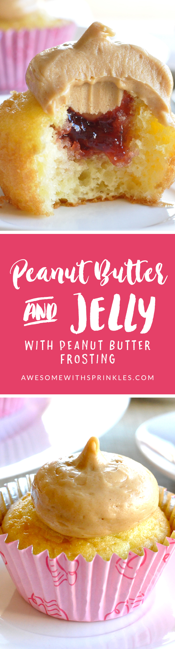 Peanut Butter & Jelly Cupcakes | Awesome with Sprinkles