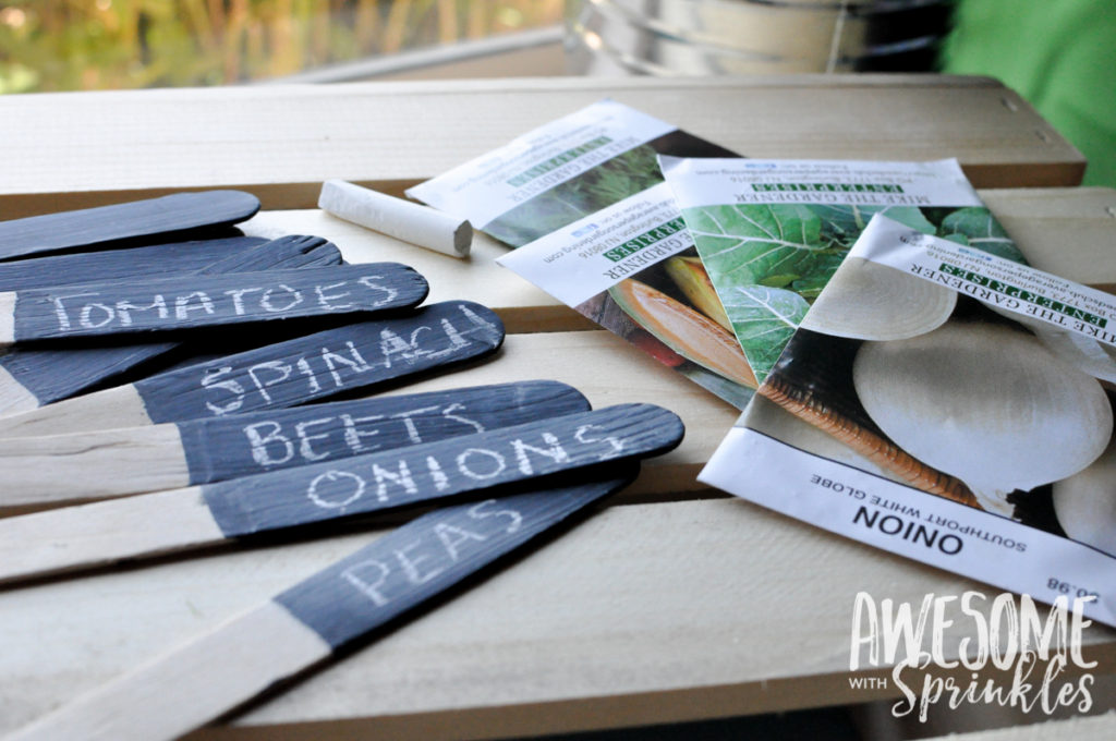 Easy and inexpensive chalkboard painted garden labels for your herb box | Awesome with Sprinkles