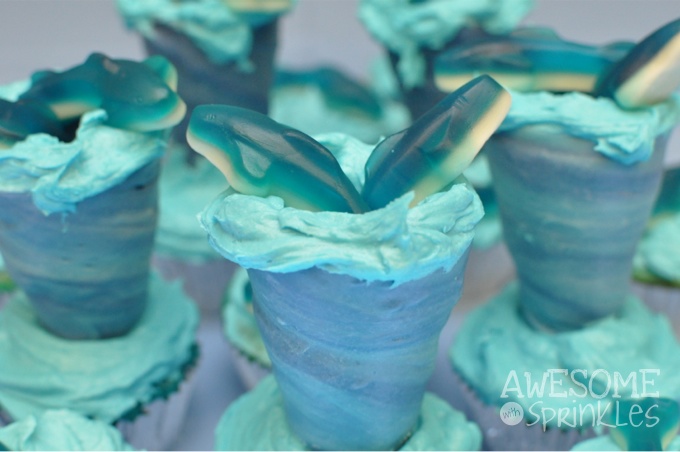 Sharknado Cupcakes make a splash for Shark Week! Awesome
