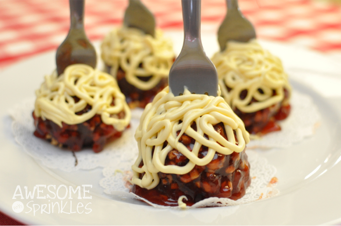 Cloudy with a Chance of Meatballs Cake Pops | Awesome with Sprinkles