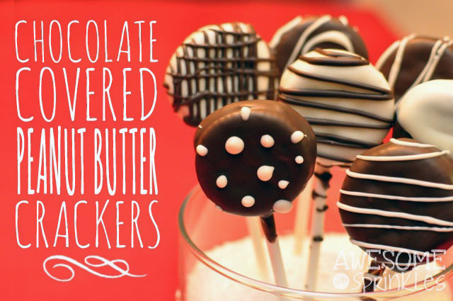 Chocolate Covered Peanut Butter Crackers | Awesome with Sprinkles