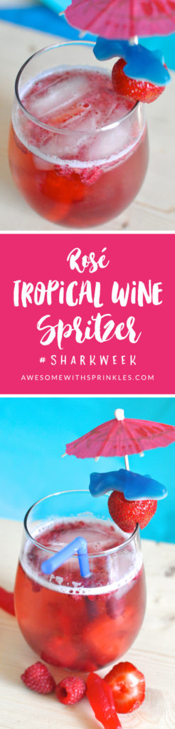 Rosé Tropical Wine Spritzer inspired by #SharkWeek | Awesome with Sprinkles