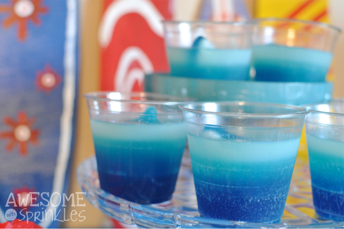 Boozy Layered Shark Tank Jelly Shots | Awesome with Sprinkles