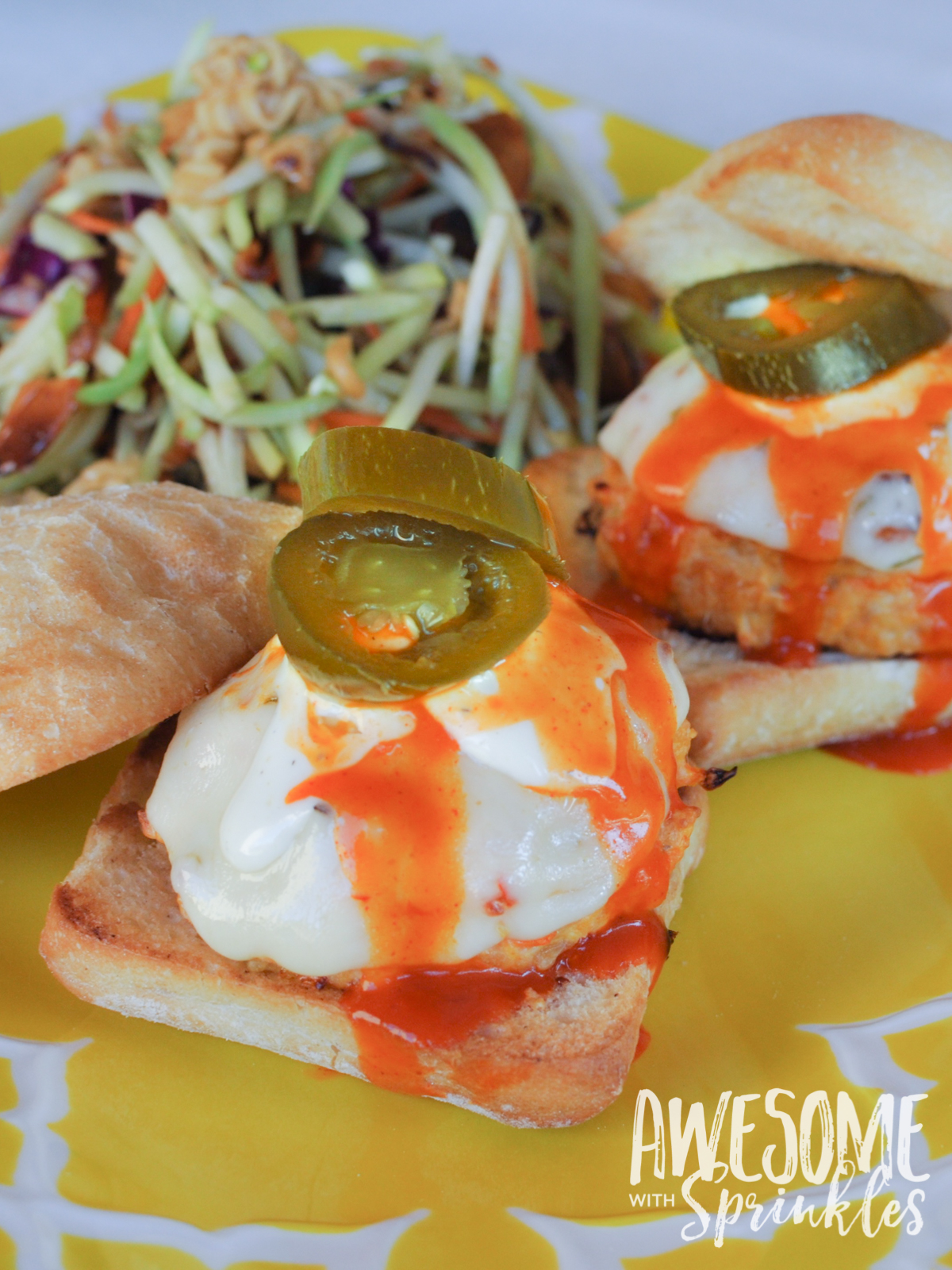 Spicy Buffalo Chicken Sliders by Awesome with Sprinkles