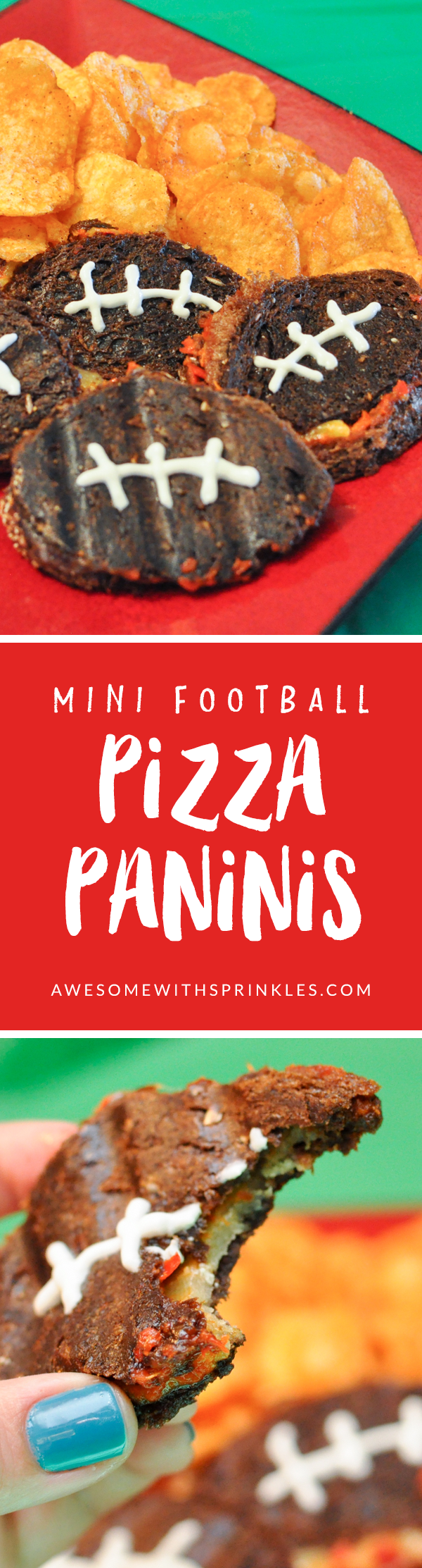 Mini Football Pizza Panini Sandwiches | Awesome with Sprinkles