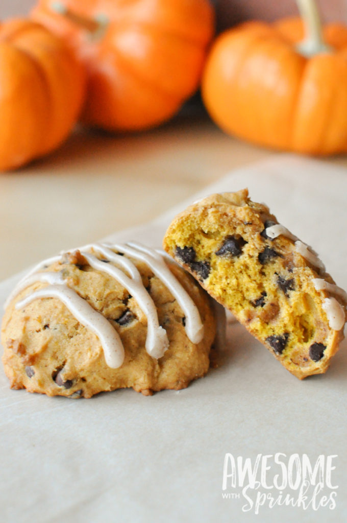 Pumpkin Chocolate Chip Cookies | Awesome with Sprinkles