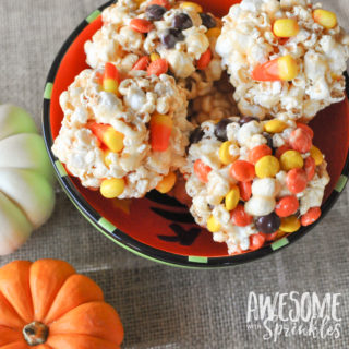 Classic Salted Caramel Popcorn Balls (with Candy Mix-ins)