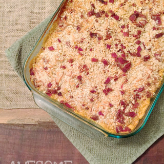 Baked Pumpkin Mac-n-Cheese with Bacon Crumbles
