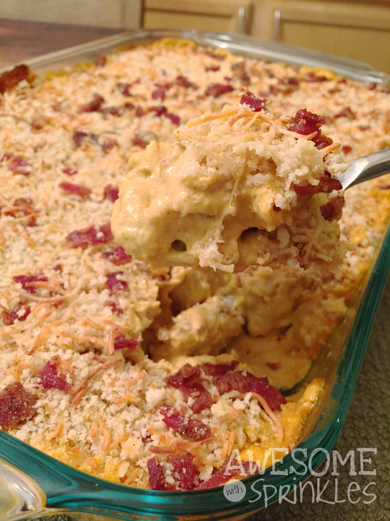 Pumpkin Mac-n-Cheese with Bacon | Awesome with Sprinkles