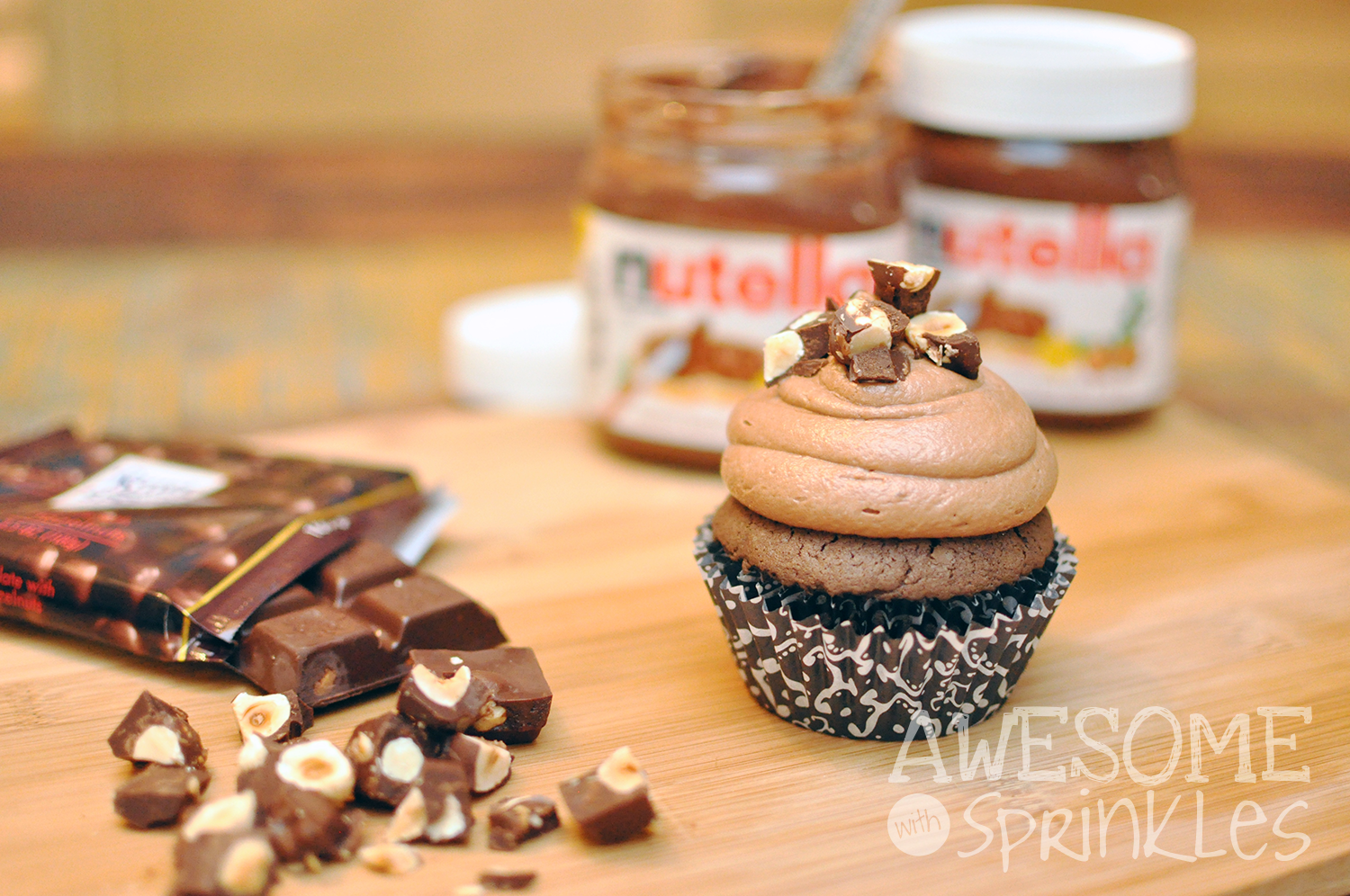 I Love Nutella Cupcakes | #awesomewithsprinkles