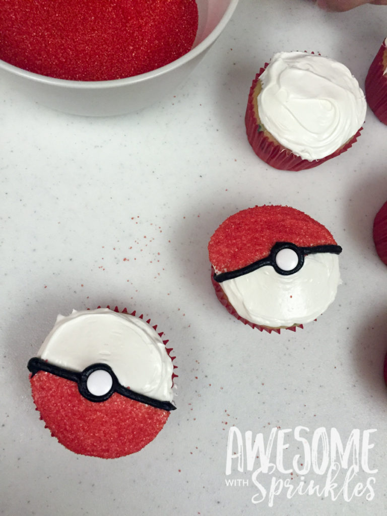 Poké Ball Cupcakes by Awesome with Sprinkles