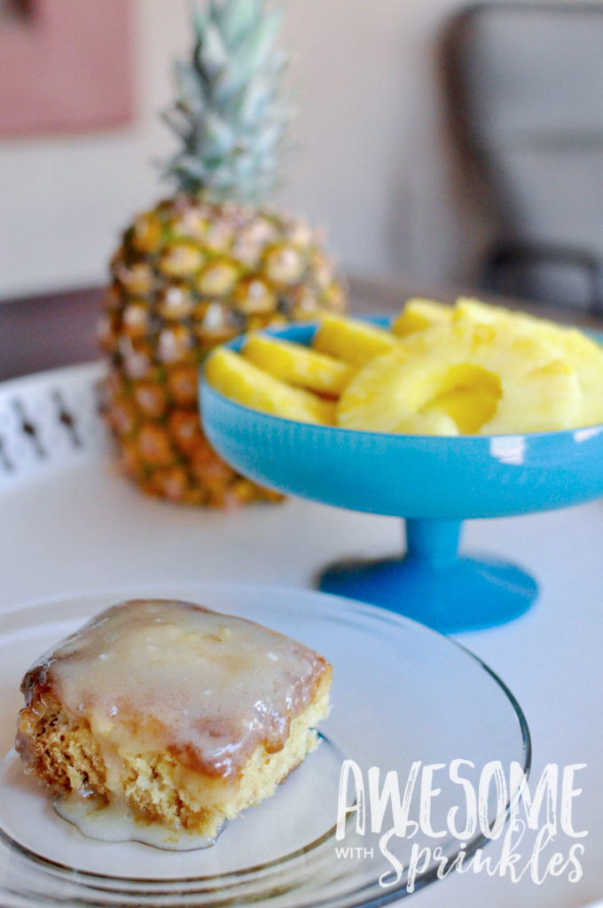 Gooey Pineapple Crush Cake | Get the recipe from Awesome with Sprinkles