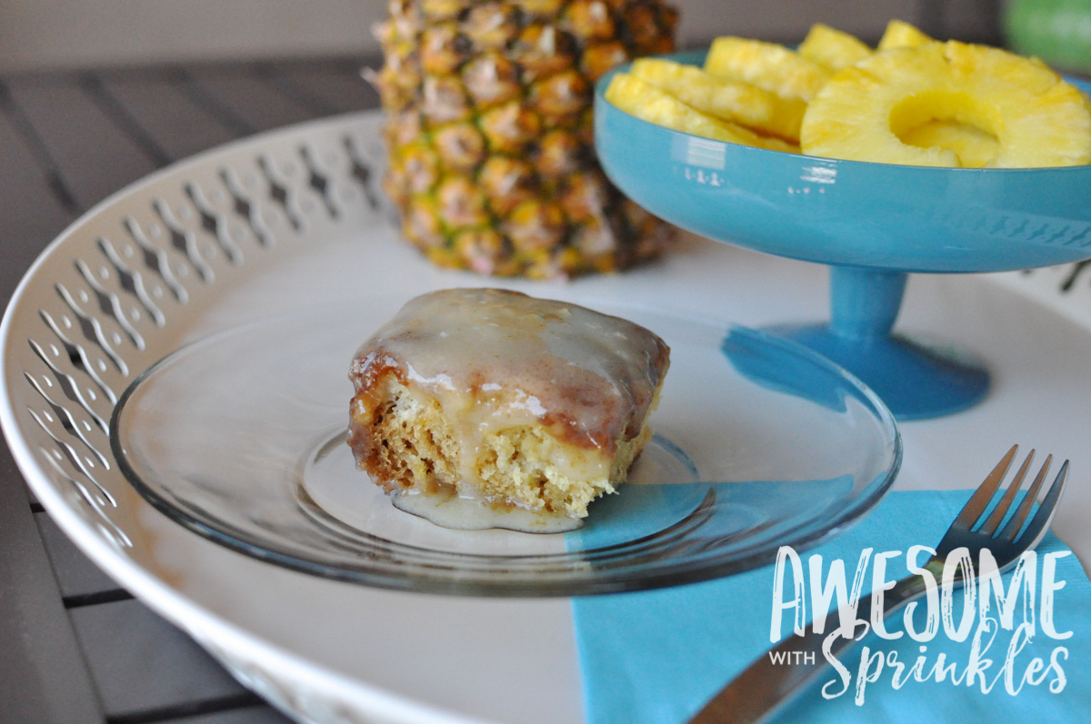 Gooey Pineapple Crush Cake | Get the recipe from Awesome with Sprinles