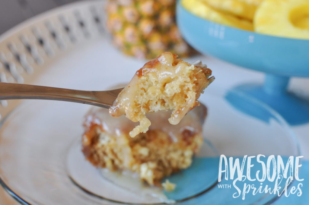 Gooey Pineapple Crush Cake | Get the recipe from Awesome with Sprinkles