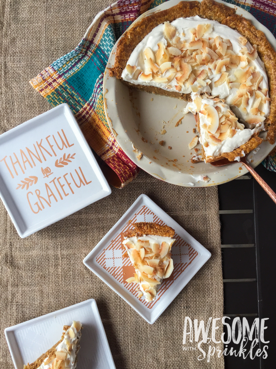 Toasted Coconut Pumpkin Pie | Awesome with Sprinkles