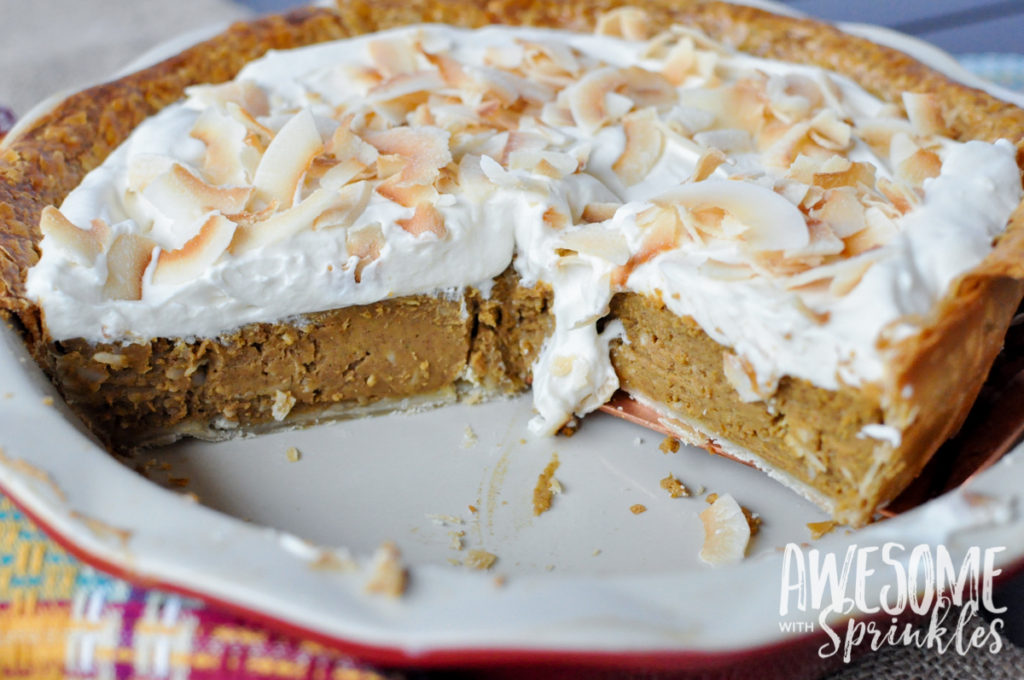 Toasted Coconut Pumpkin Pie | Awesome with Sprinkles