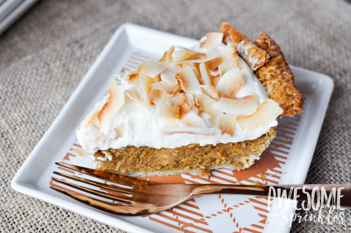 Toasted Coconut Pumpkin Pie | Awesome with Sprinkles