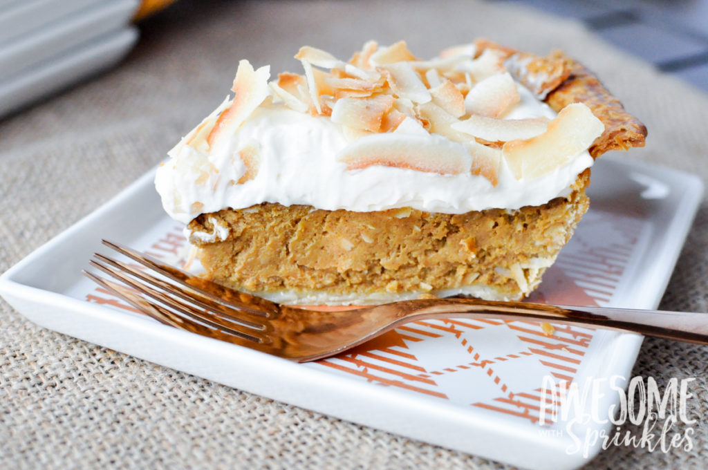 Toasted Coconut Pumpkin Pie | Awesome with Sprinkles