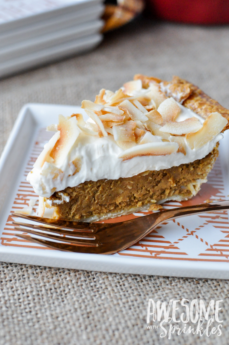 Toasted Coconut Pumpkin Pie | Awesome with Sprinkles