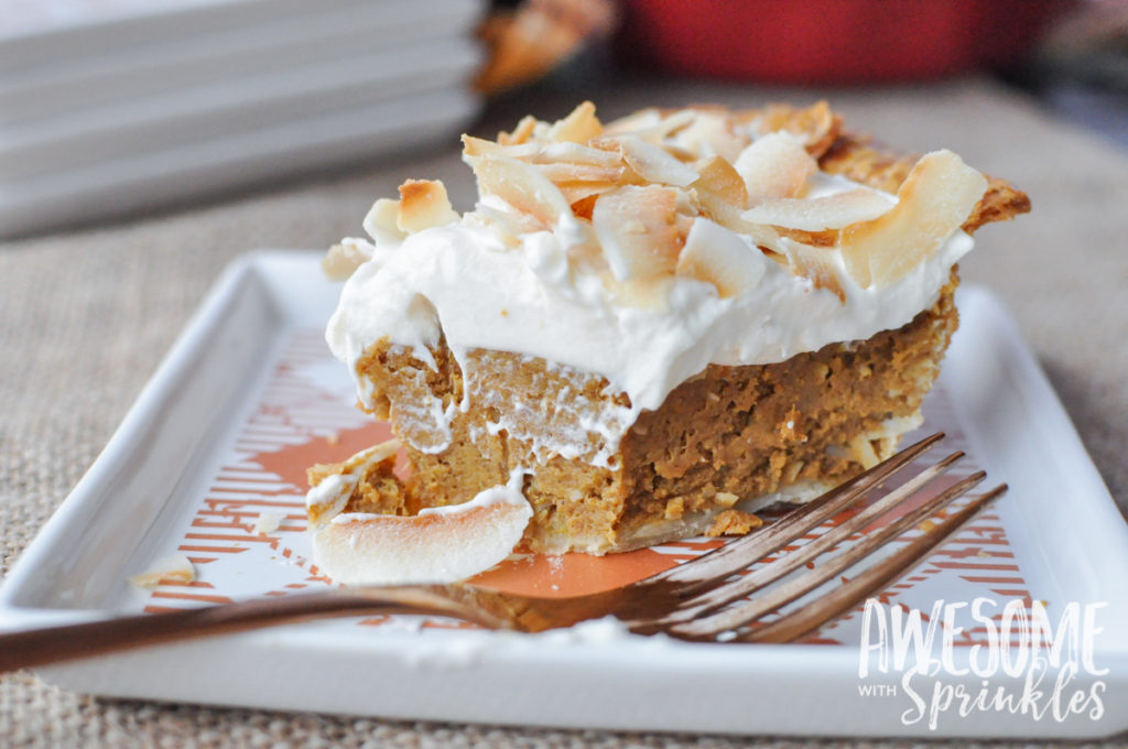 Toasted Coconut Pumpkin Pie | Awesome with Sprinkles