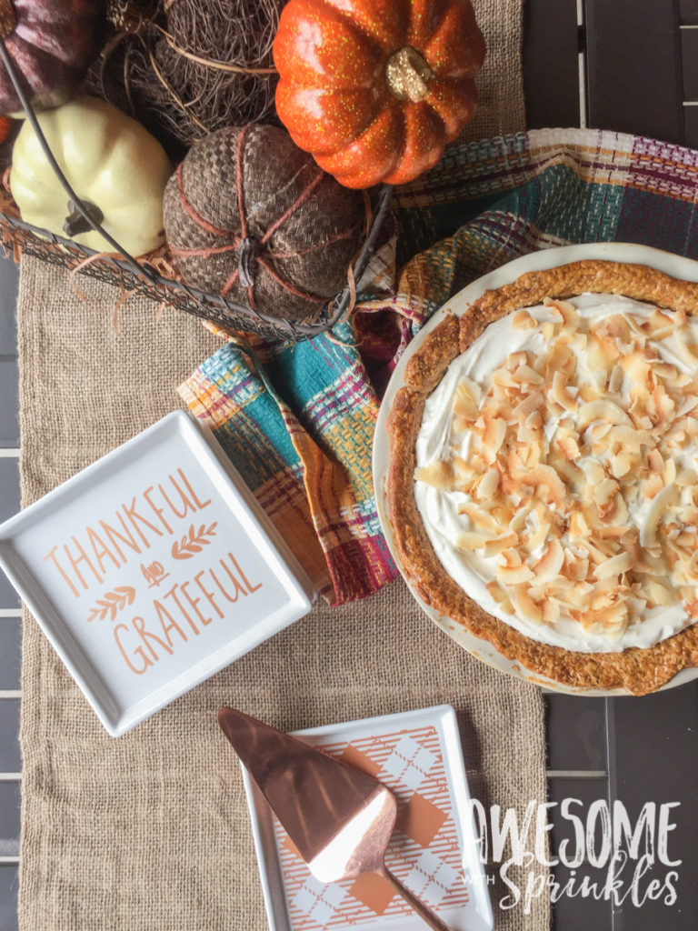 Toasted Coconut Pumpkin Pie | Awesome with Sprinkles