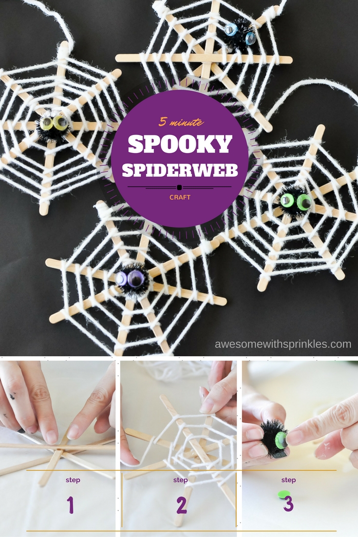 5 Minute Spooky Spiderweb Kid's Craft on Awesome with Sprinkles