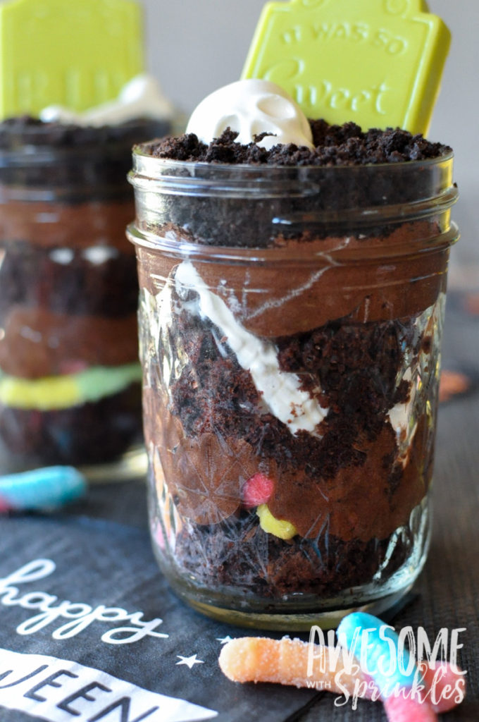 Graveyard Pudding Dirt Cups | Awesome with Sprinkles