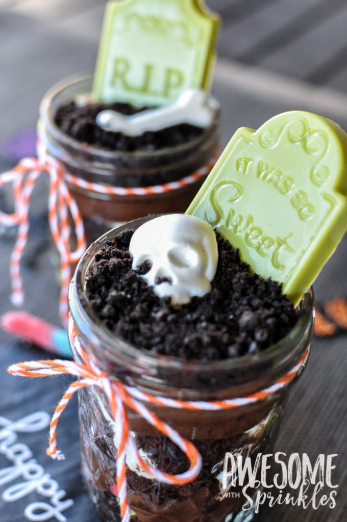 Graveyard Pudding Dirt Cups | Awesome with Sprinkles