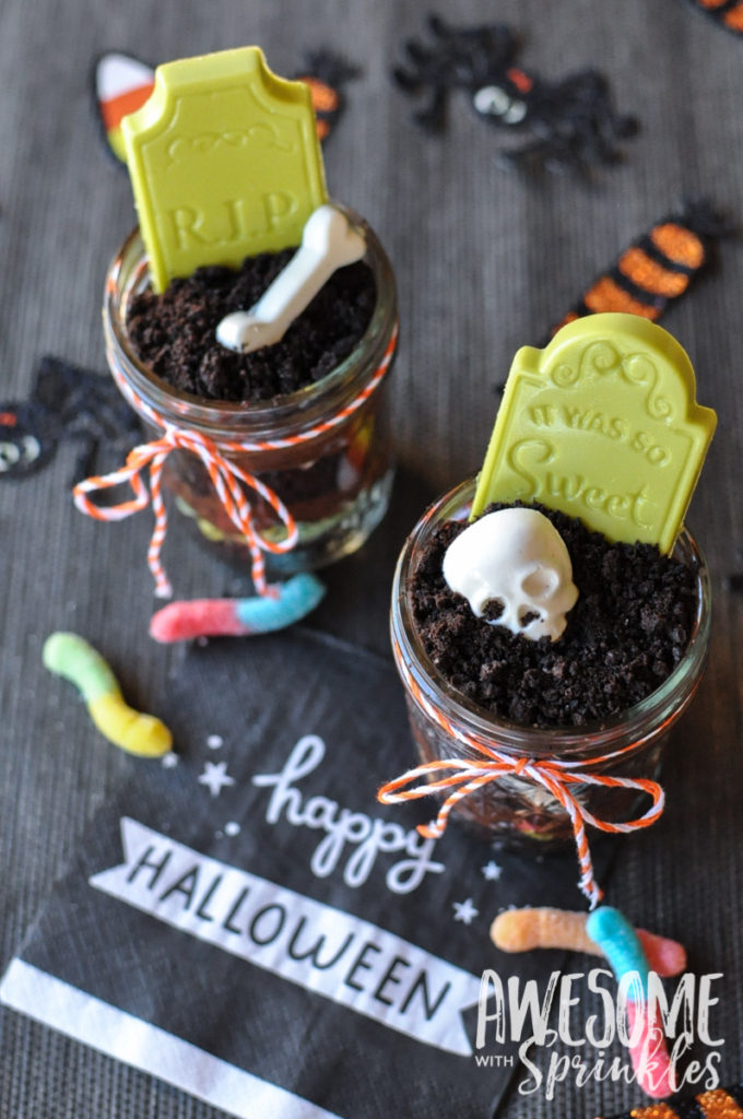 Graveyard Pudding Dirt Cups | Awesome with Sprinkles