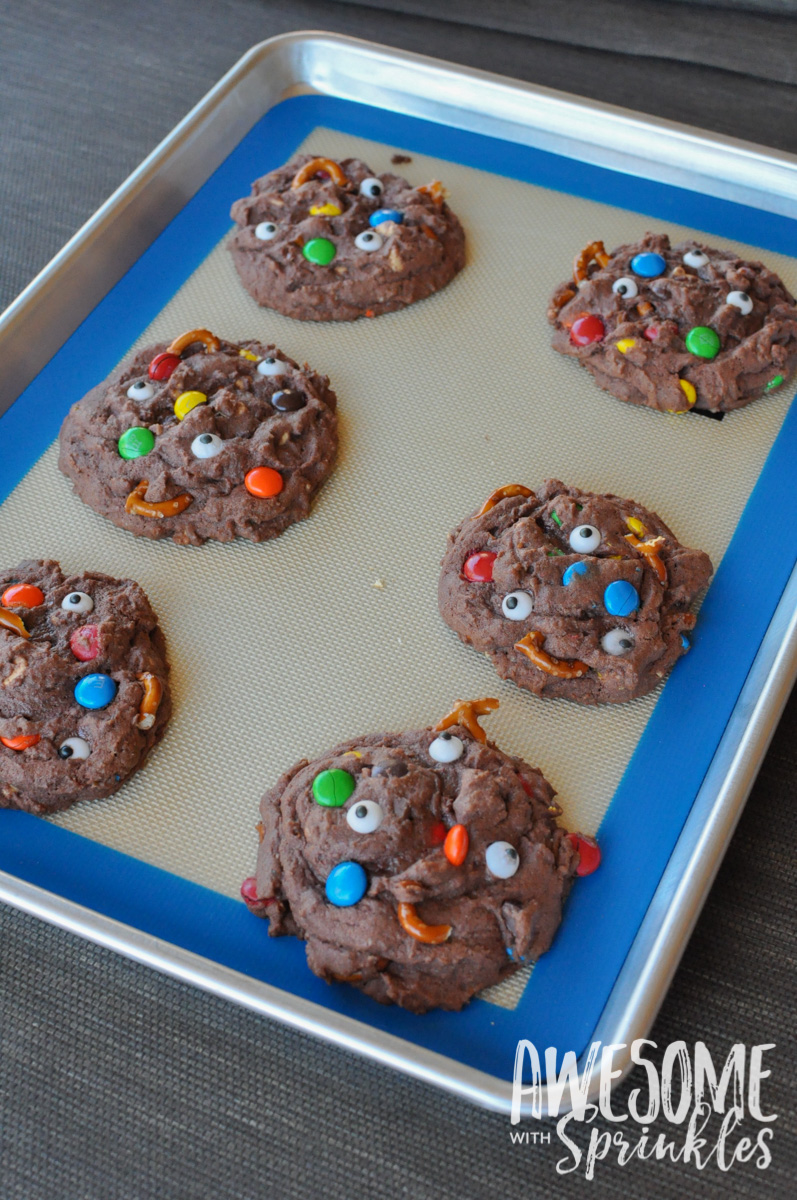 Chocolate, PB and Pretzel Monster Mashup Cookies by Awesome with Sprinkles