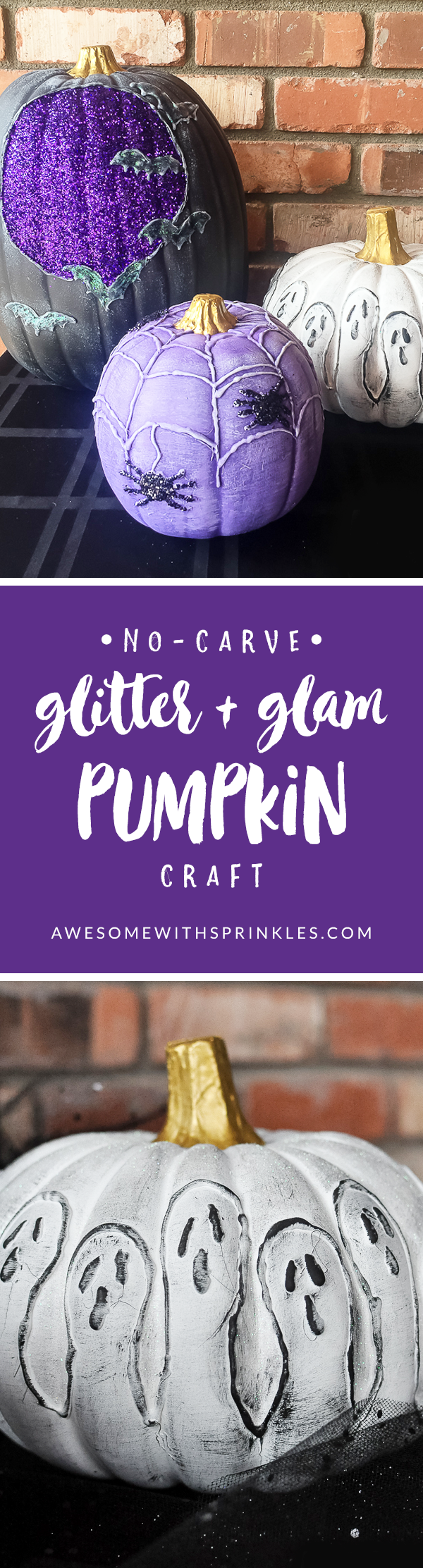 No-Carve Glitter + Glam Pumpkins | Awesome with Sprinkles