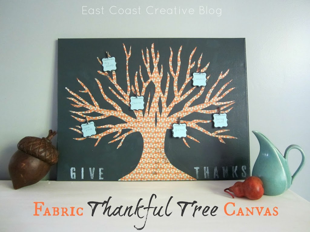 Fabric Thankful Tree Canvas