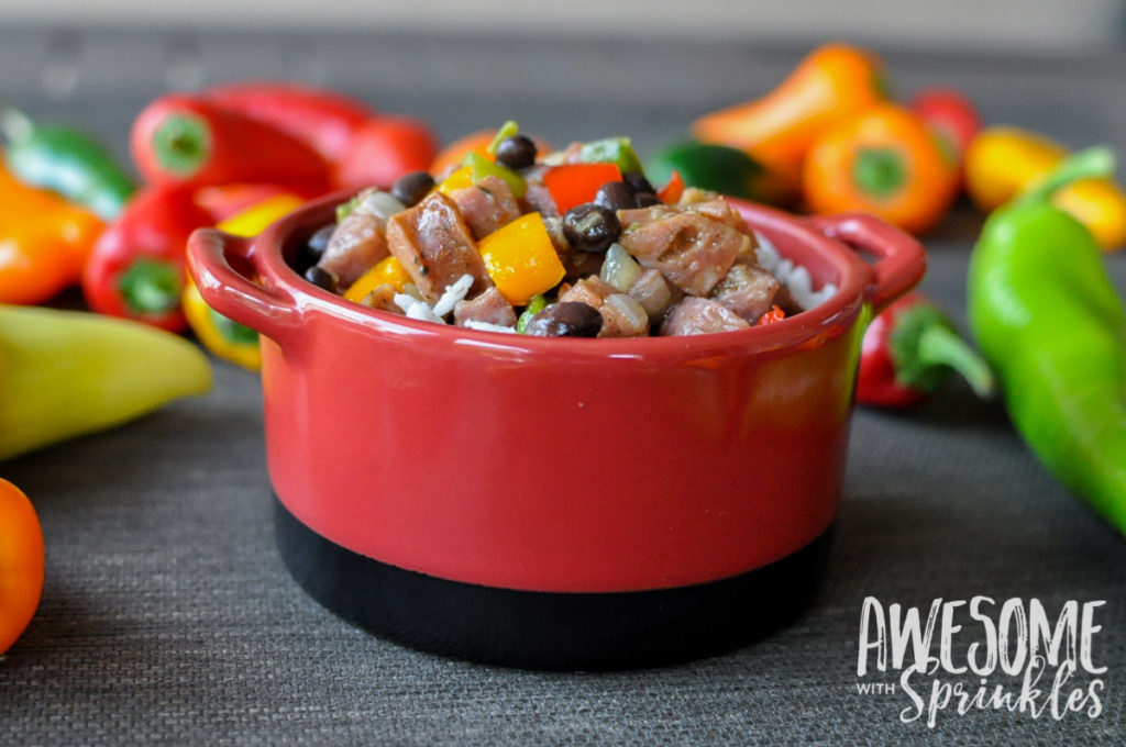 Hot Pepper Hash with Chicken Sausage & Coconut Rice | Awesome with Sprinkles