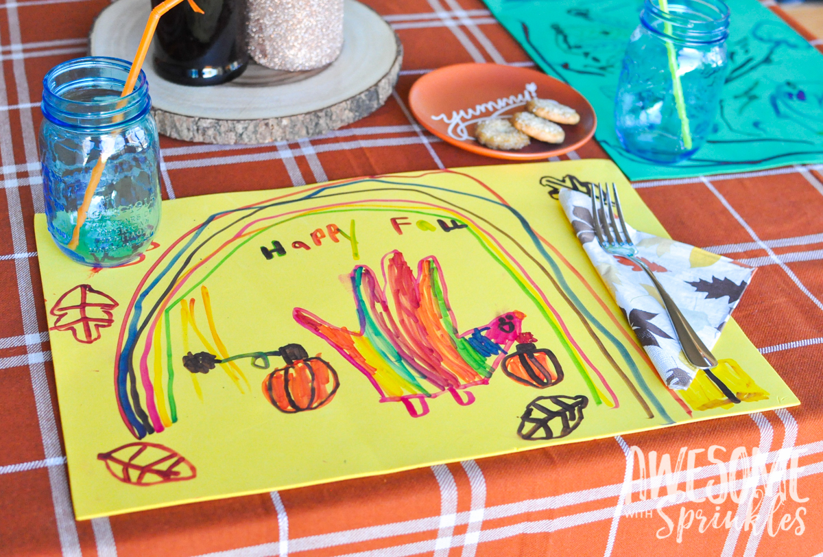 Thanksgiving Placemat Kids Craft | Awesome with Sprinkles