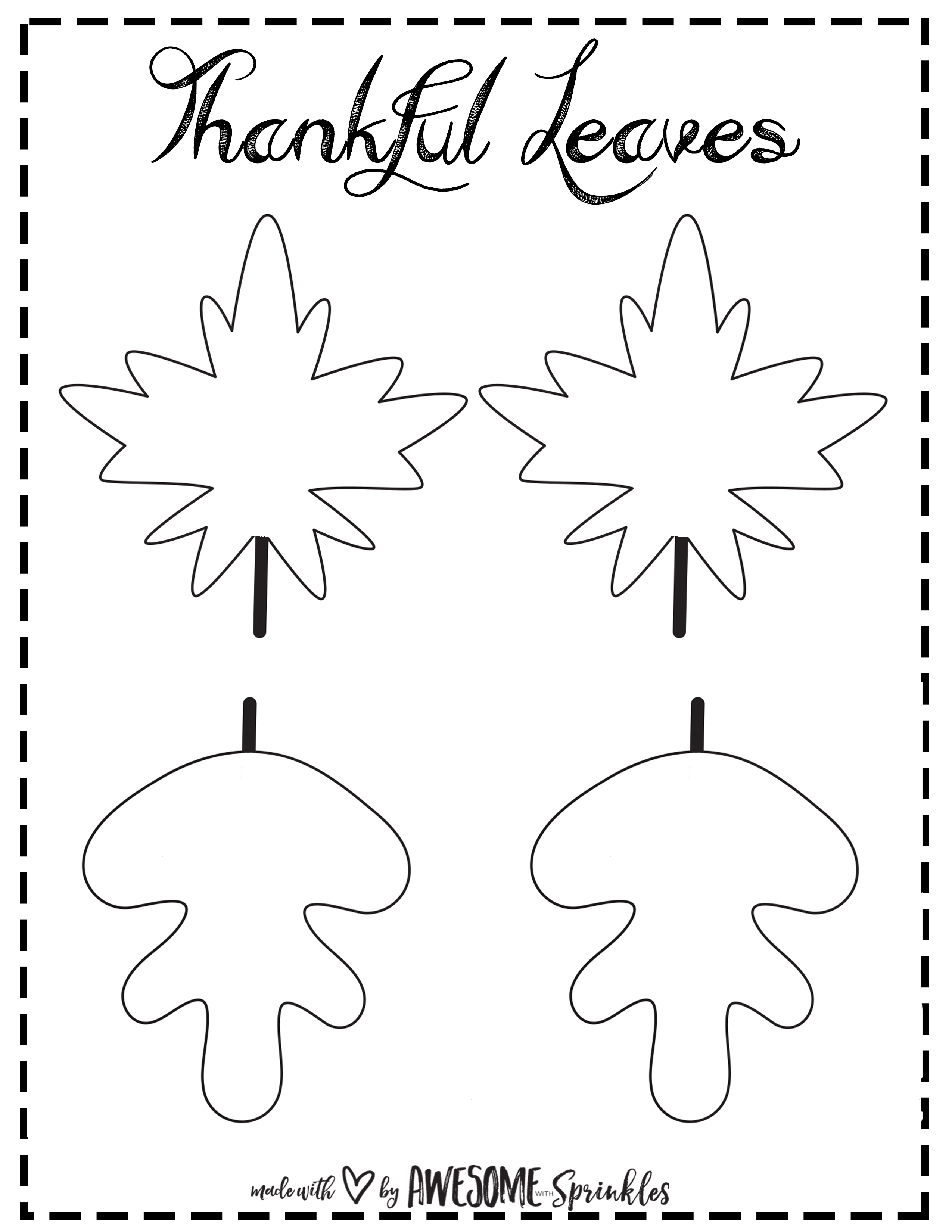 Free Printable Thankful Tree Leaf Template