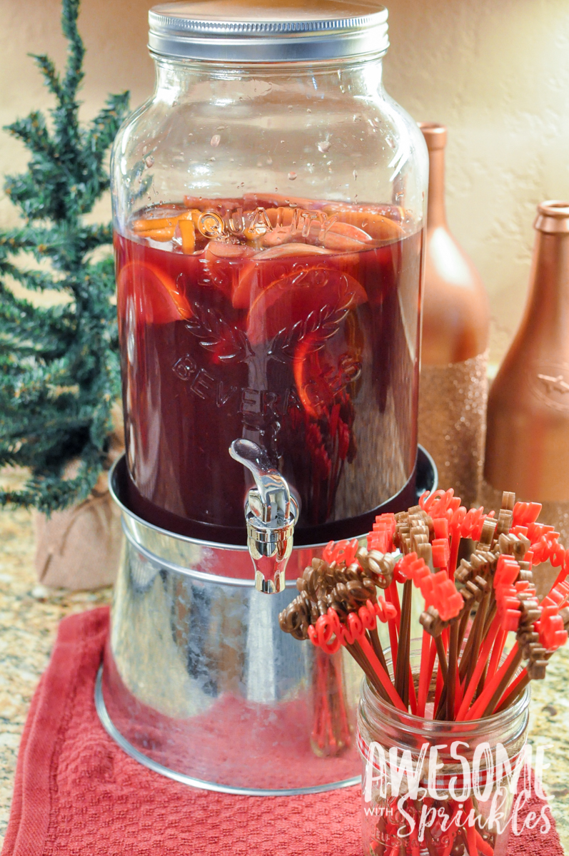 Merry & Bright Mulled Cider Sangria | Awesome with Sprinkles