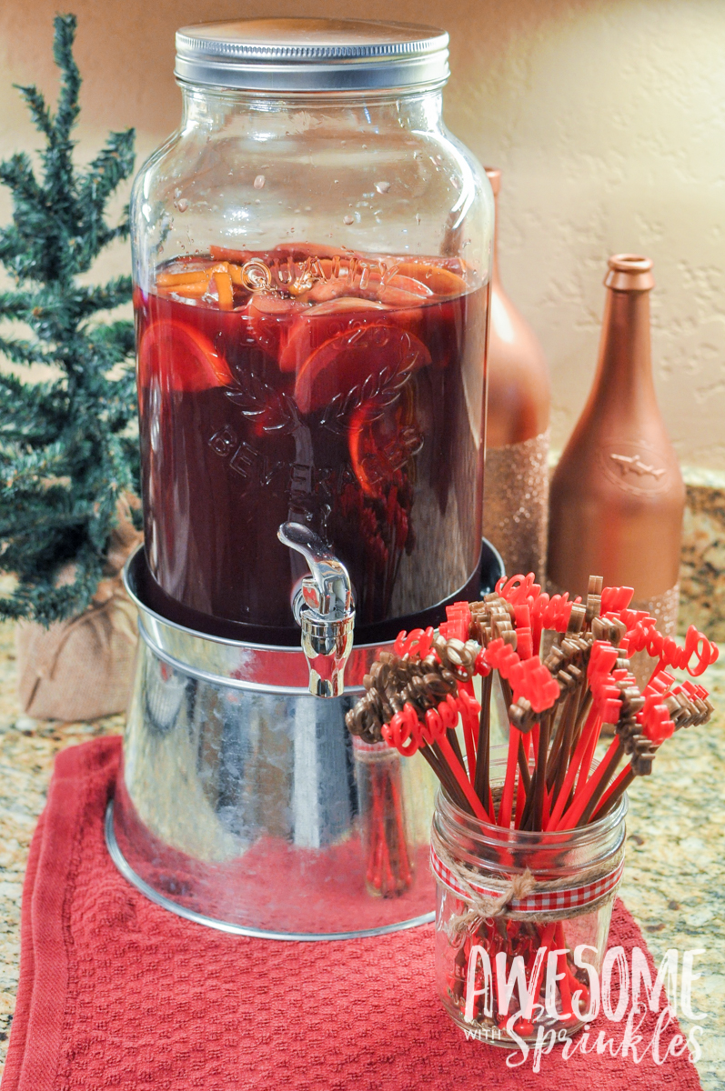 Merry & Bright Mulled Cider Sangria | Awesome with Sprinkles