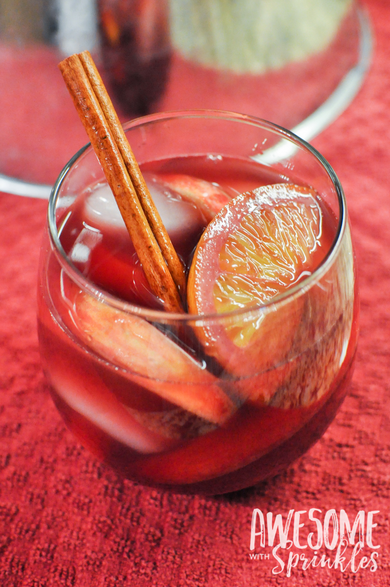 Merry & Bright Mulled Cider Sangria | Awesome with Sprinkles