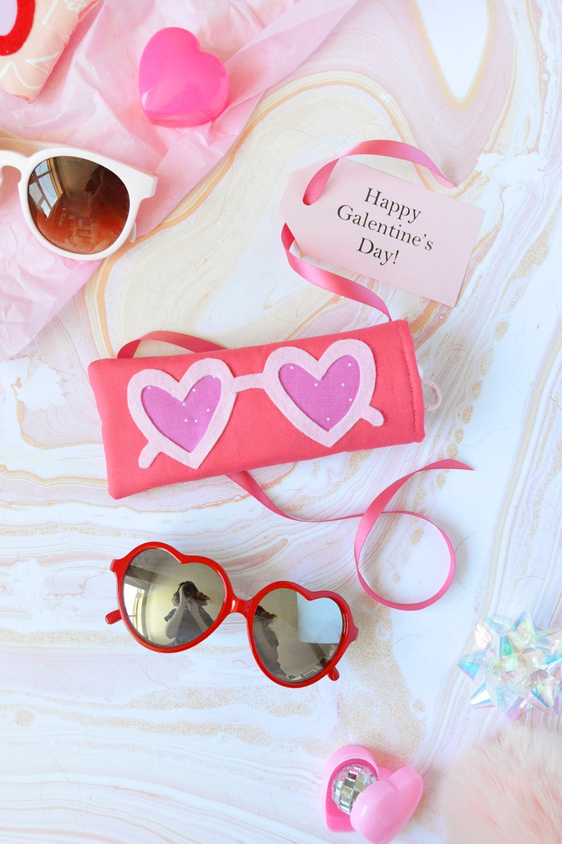 Heart Sunnies Sunglasses Case from DIY Galentine's Day Gift Ideas Round Up || Awesome with Sprinkles