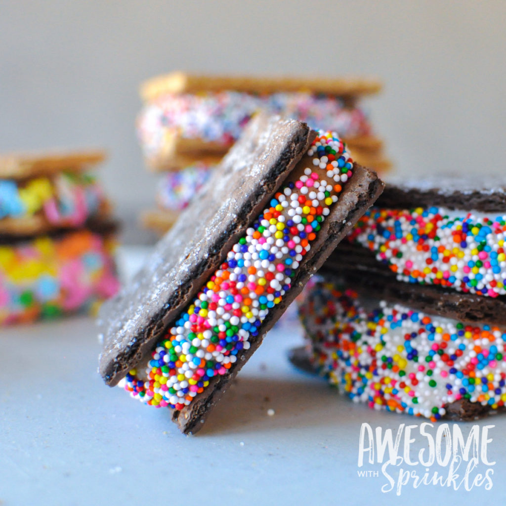 Frozen Frosting Sandwich Cookies | Awesome with Sprinkles