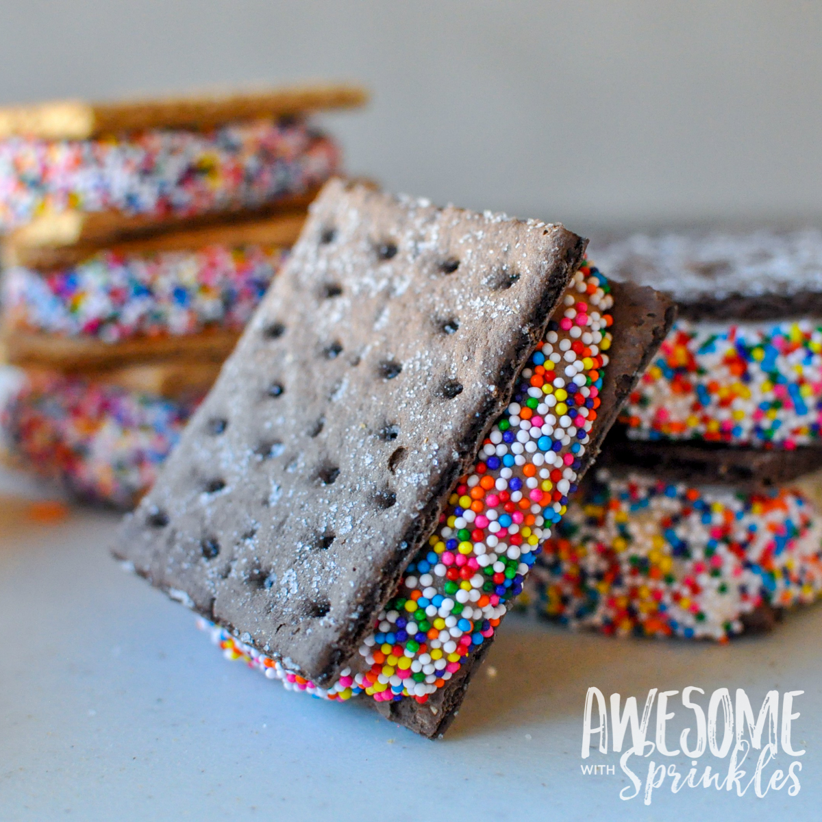 Frozen Frosting Sandwich Cookies | Awesome with Sprinkles