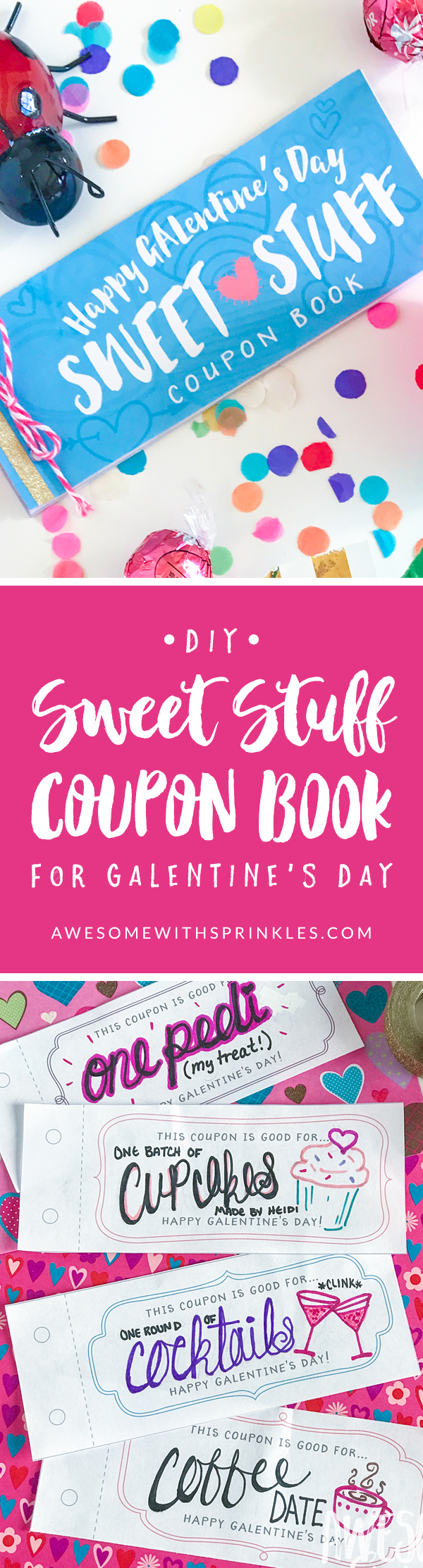 DIY "Sweet Stuff" Coupon Books for Galentine's Day | Awesome with Sprinkles