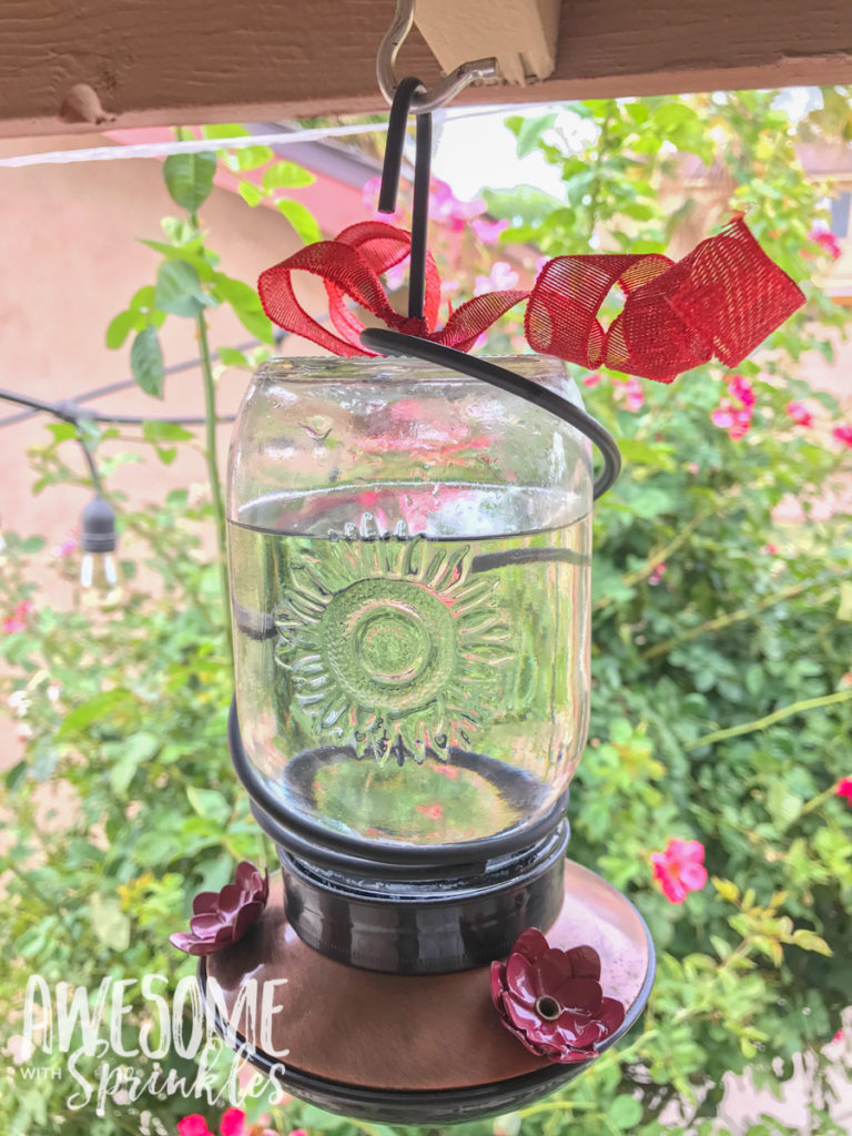Homemade Hummingbird Nectar + Tips for cleaning your feeder | Awesome with Sprinkles