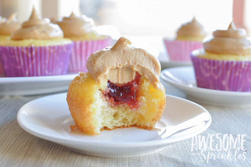 Peanut Butter & Jelly Cupcakes | Awesome with Sprinkles