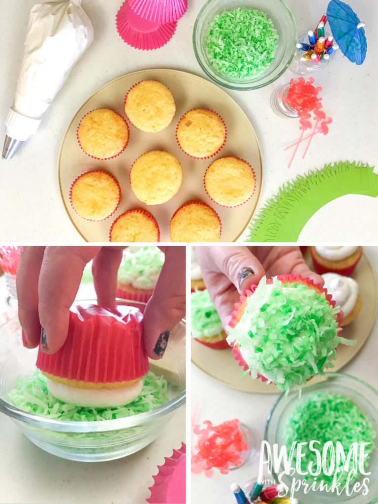 "Lawn Party" Piña Colada Cupcakes