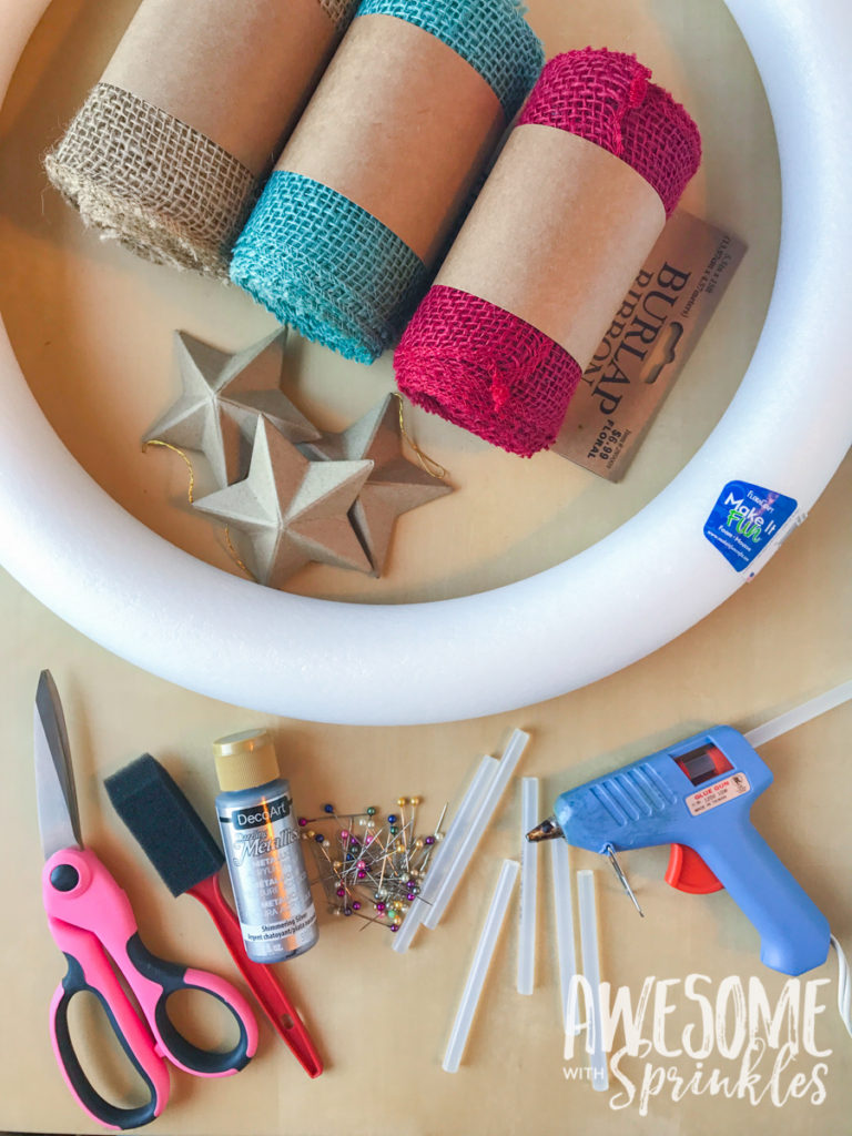 Flag Burlap Ruffle Wreath | Awesome with Sprinkles